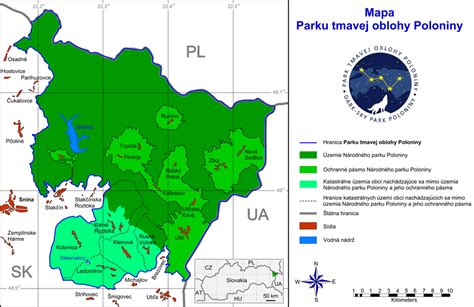 Mapa Parku tmavej oblohy Poloniny
