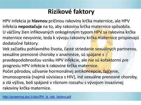 Rizikové faktory prenosu HPV