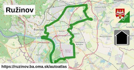 mapa oblasti Ružinov a Trnávka