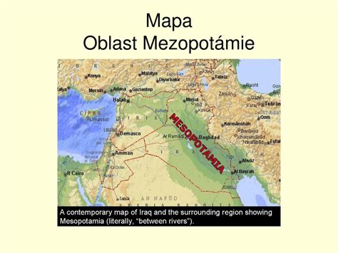 Historická mapa Mezopotámie s vyznačenými astrologickými centrami