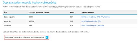 Prehľad poplatkov za dopravu podľa hodnoty objednávky