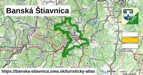 Mapa Banskej Štiavnice s vyznačenými kvetinárstvami