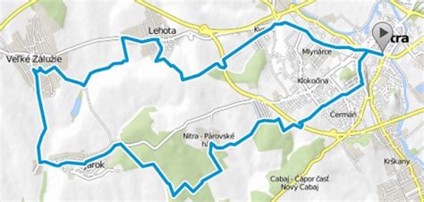 Mapa plánovanej cyklotrasy pri rieke Nitra