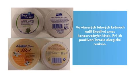 Porovnanie ingrediencií v telových mliekach