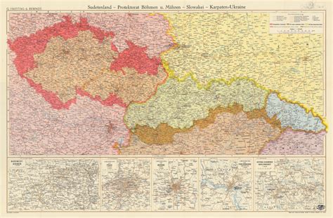 Mapa: Rozdelenie Slovenska a Protektorát Čechy a Morava v roku 1939