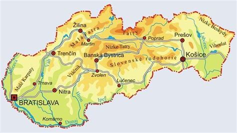 Mapa Slovenska s vyznačenou oblasťou Tvrdošoviec