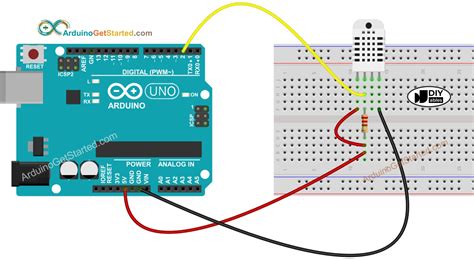 Schéma zapojenia Arduino UNO s DHT22, MCP9700 a displejom pre hydroponický systém