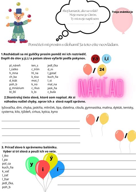 Pracovný list pre žiakov