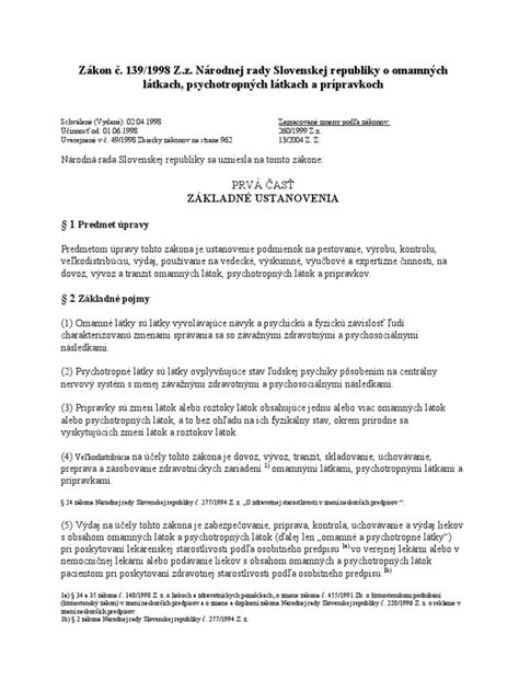 Zákon a klasifikácia omamných látok