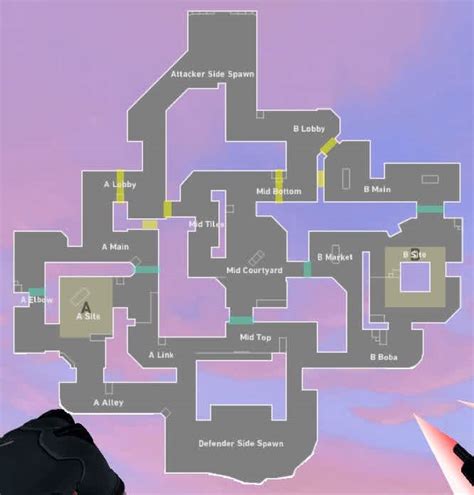 Mapa Sunset Valley s vyznačenými miestami pre vzácne semienka