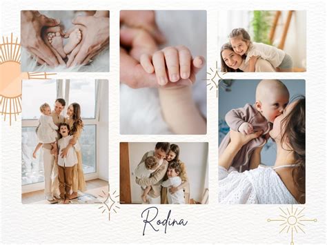 Koláž rodinných fotografií s dôrazom na portréty z rôznych generácií