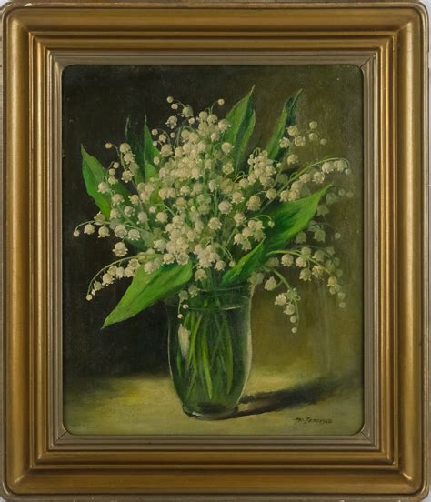 Ilustrácia konvalinky s historickými symbolmi