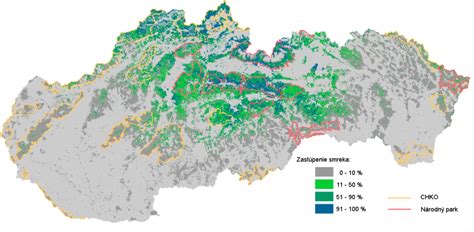 Mapa rozšírenia glejovky americkej na Slovensku