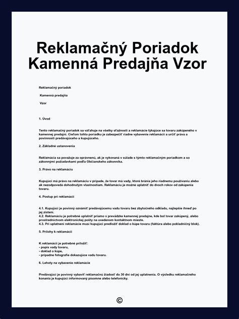 Zákonné ustanovenia pre reklamačný poriadok