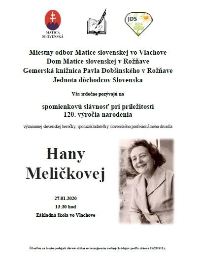 portrét slovenskej herečky Hany Meličkovej