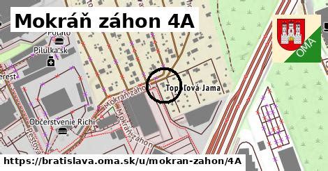 Mapa s vyznačenými obchodmi a službami v okolí Trnávka Mokráň Záhon