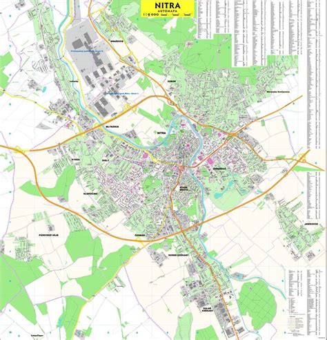 Mapa okolia Šurian s vyznačenými zastávkami