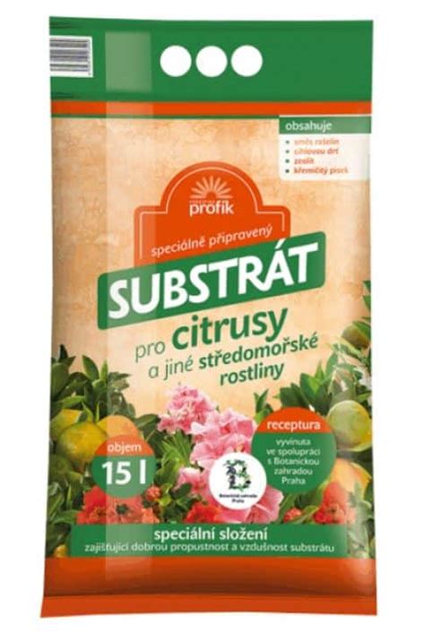 schéma ideálneho substrátu pre citrusy