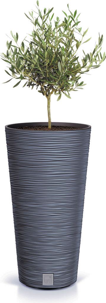 Moderné plastové kvetináče v antracitovej farbe