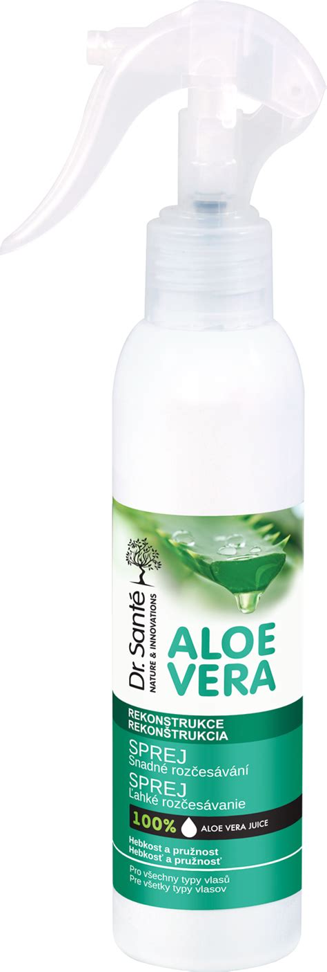 Ingrediencie spreja na rozčesávanie vlasov Dr. Santé Aloe Vera