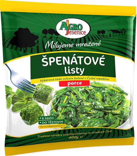 Špenátové listy pripravené na mrazenie