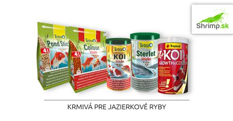 Rôzne druhy krmiva pre ryby