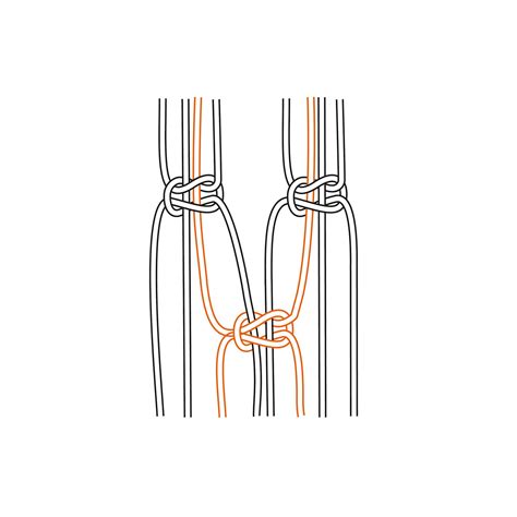 Ukážka rôznych uzlov v technike makramé