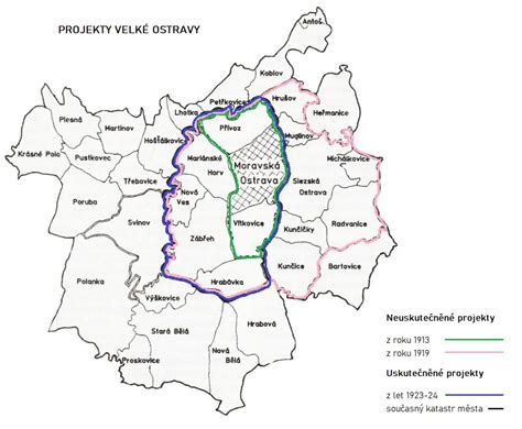Mapa Ostravy v 60. rokoch