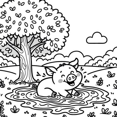 Ilustrácia na vyfarbenie s jednorožcom pod čerešňovým stromom