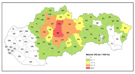 Mapa rozšírenia moruše čiernej na Slovensku