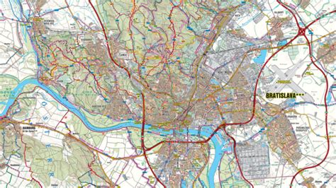Mapa Bratislavy s vyznačenými kvetinárstvami