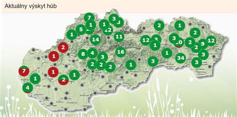 Mapa výskytu orchideí na Slovensku
