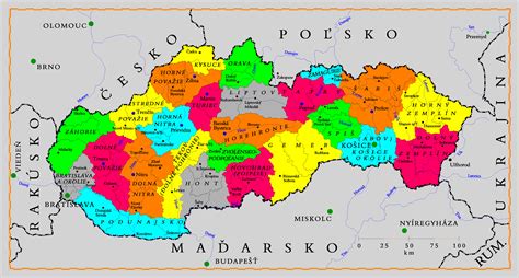 Mapa Slovenska s označením oblastí pestovania jačmeňa