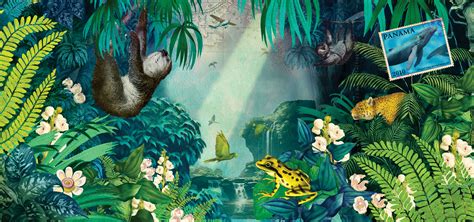 Ilustrácia dospelého mangovníka v tropickom prostredí