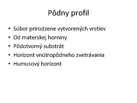 Pôdny profil a jeho zloženie