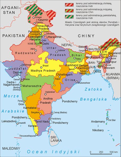 Mapa oblasti Kerala v Indii