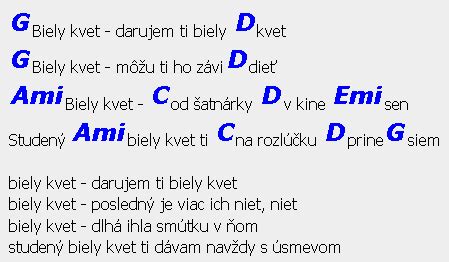 Akordy piesne Biely kvet