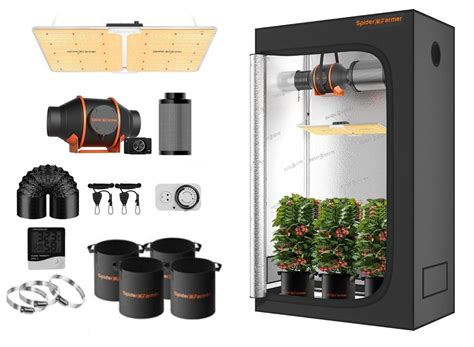 Pohľad do moderného pestovateľského stanu (growbox)