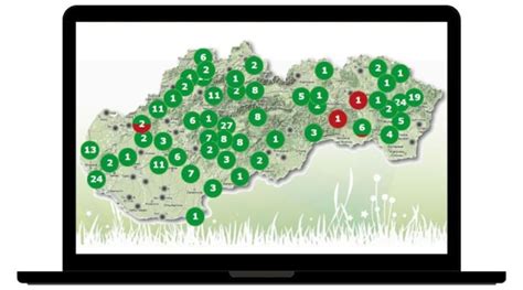 Mapa rozšírenia veternice lesnej na Slovensku