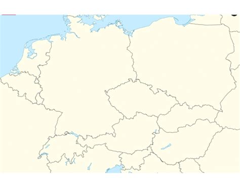 Mapa strednej Európy zobrazujúca región Záhoria