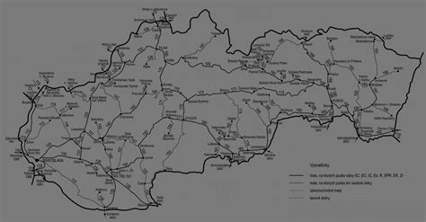 Mapa železničných tratí na Záhorí