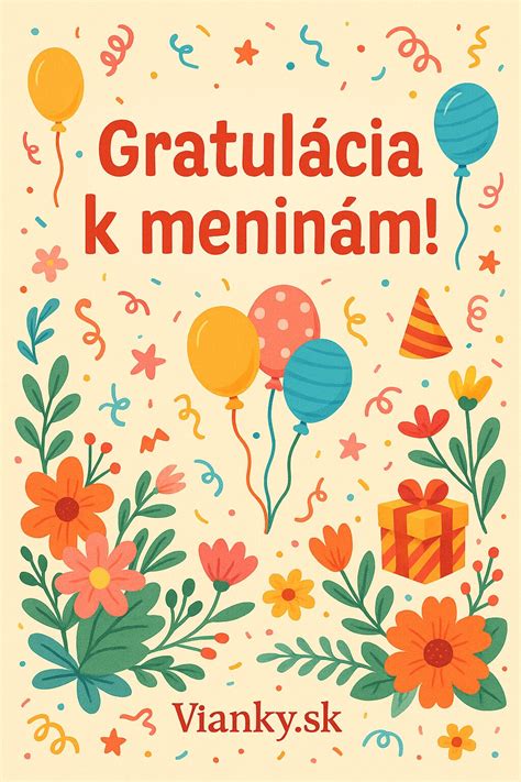 Kvetinová gratulácia k meninám
