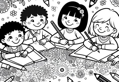 Deti sedia pri stole a kreslia do záhradných denníkov