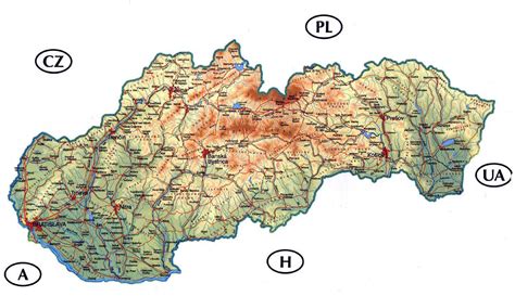 Mapa Slovenska s vyznačenými oblasťami pestovania zemiakov