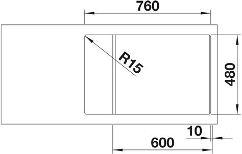 Schéma montáže obojstranného drezu Blanco Zia XL 6 S Compact