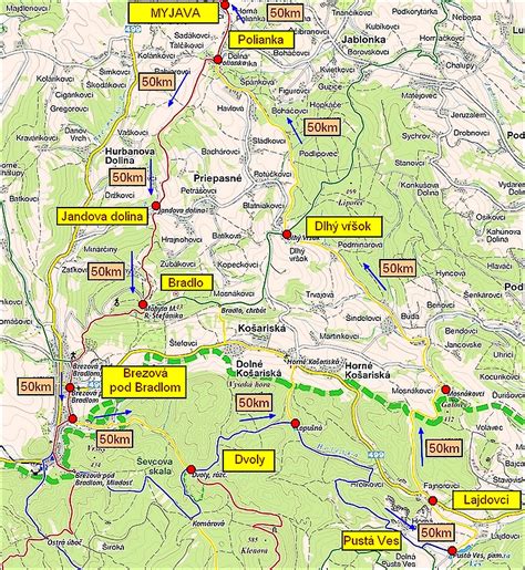Mapa cyklistických trás
