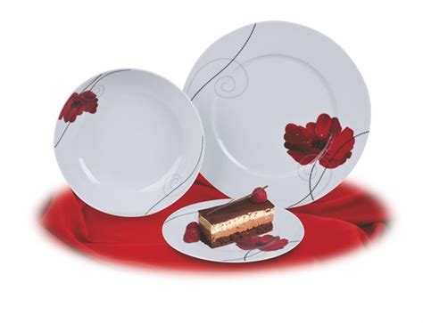 Porcelánové taniere s motívom vlčieho maku