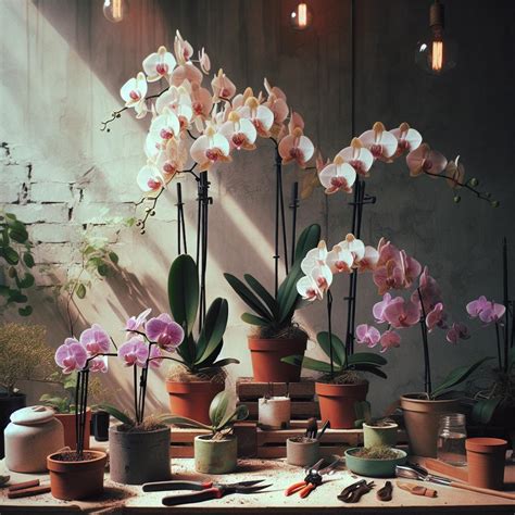 Ilustrácia rozmnožovania orchideje delením