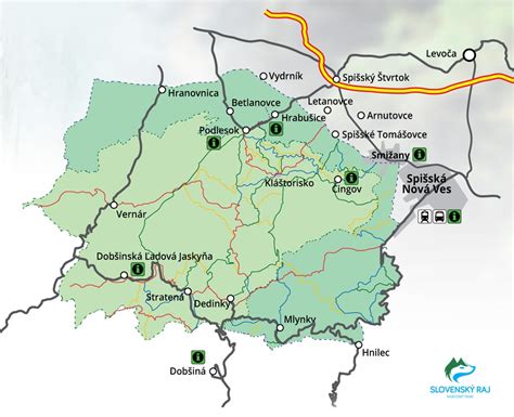 mapa národného parku Slovenský raj