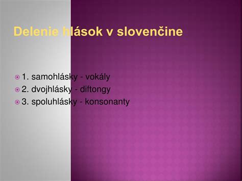 Porovnanie hlások v slovenčine a češtine